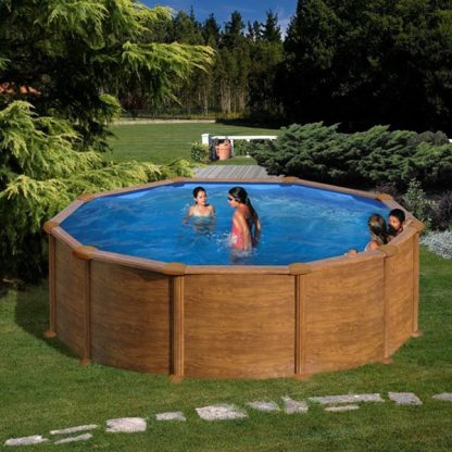 GRE WOOD kör fémfalas medence 460 x 120 cm